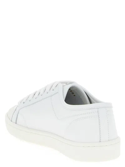 Saint Laurent Gym Leather Low-top Sneakers In White