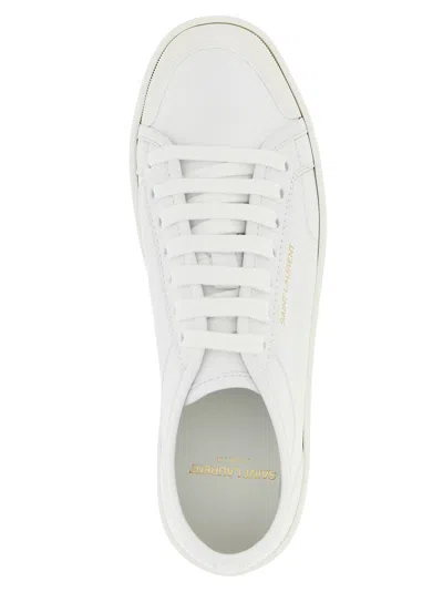 Saint Laurent Gym Leather Low-top Sneakers In White