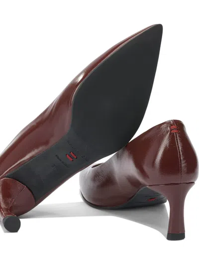 Halmanera Bordeaux Leather Heeled Shoes In Burgundy