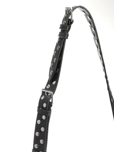 Valentino Garavani Hoboho Hobo Bag In Chevron-patterned Nappa Leather With Studs In Black