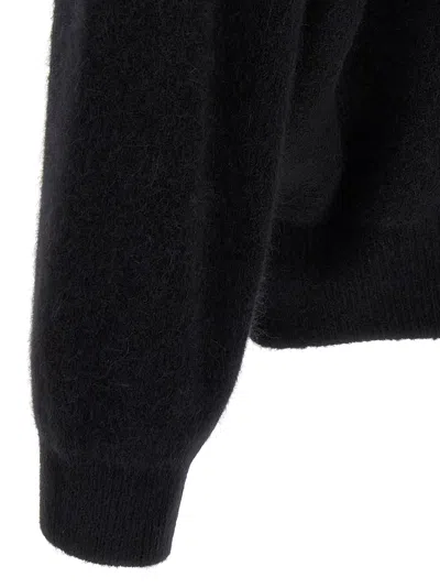 Rick Owens Hooded Wool Cardigan Sweaters And Cardigans Black In Animal Print