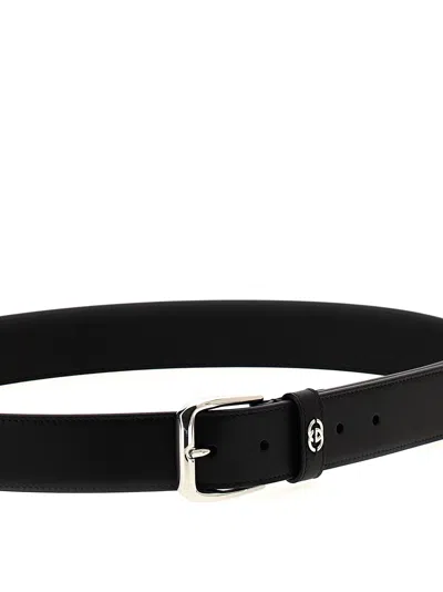 Gucci Incrocio Gg Belt In Black