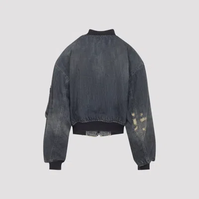 Balenciaga Distressed Bomber Jacket Long Sleeves Pockets In Multi