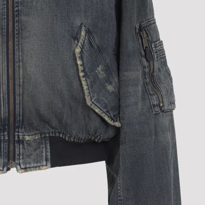 Balenciaga Distressed Bomber Jacket Long Sleeves Pockets In Multi