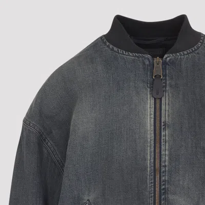 Balenciaga Distressed Bomber Jacket Long Sleeves Pockets In Multi