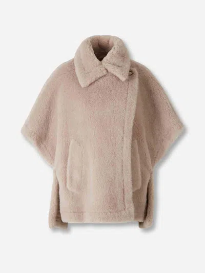 Max Mara Short Fur Coat In Neutral