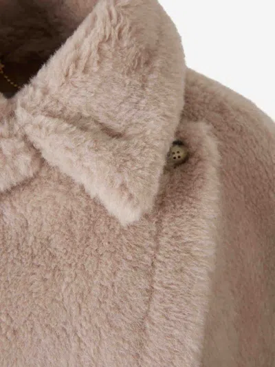 Max Mara Short Fur Coat In Neutral