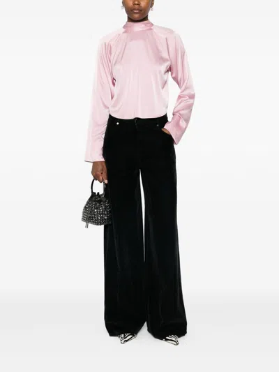 Forte Forte Velvet Wide-leg Trousers Pockets In Green
