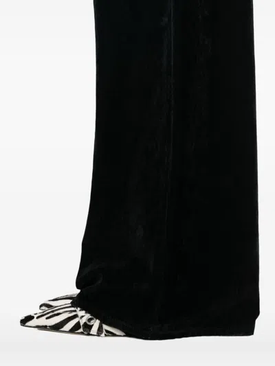 Forte Forte Velvet Wide-leg Trousers Pockets In Green