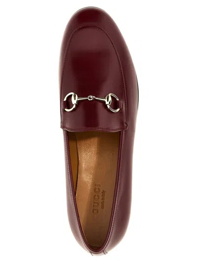 Gucci Women Jordaan Leather Loafers In Brown