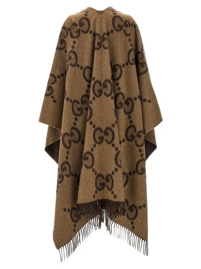 Gucci Jumbo Gg Capes Brown In Brown