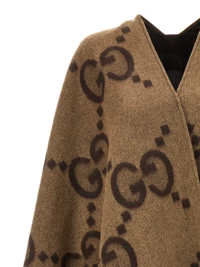Gucci Jumbo Gg Capes Brown In Brown
