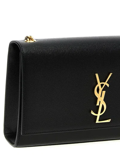 Saint Laurent Kate Small Ysl Shoulder Bag In Leather In Black