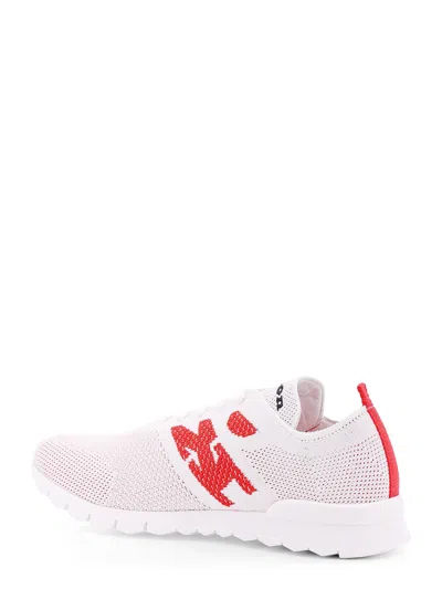 Kiton Ciro Paone Knit Sneakers With Lateral Monogram In Pink