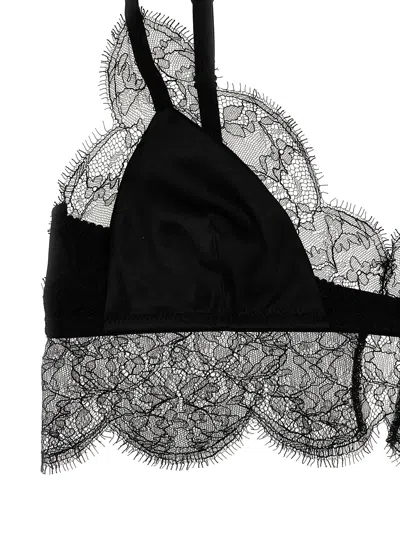Dolce & Gabbana Black Chantilly Bralette In Silk Blend Woman In Black