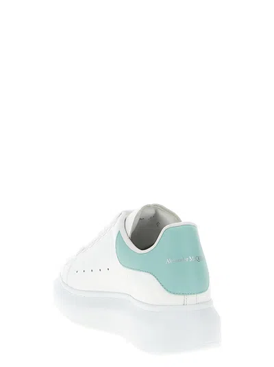 Alexander Mcqueen Oversized Sneakers In White And Light Blue Calfskin  In Blue