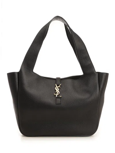 Saint Laurent Bea Cabas Ysl Tote Bag In Supple Leather In Black