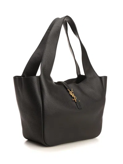 Saint Laurent Bea Cabas Ysl Tote Bag In Supple Leather In Black