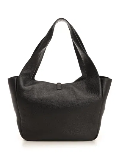 Saint Laurent Bea Cabas Ysl Tote Bag In Supple Leather In Black