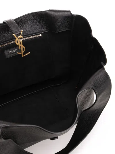 Saint Laurent Bea Cabas Ysl Tote Bag In Supple Leather In Black
