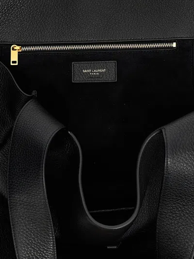 Saint Laurent Bea Cabas Ysl Tote Bag In Supple Leather In Black