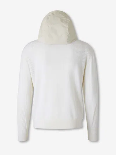 Laminar Ribbed Hooded Knit Sweater In White