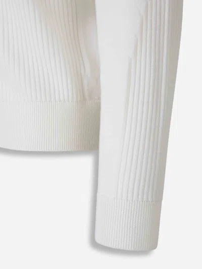 Laminar Ribbed Hooded Knit Sweater In White