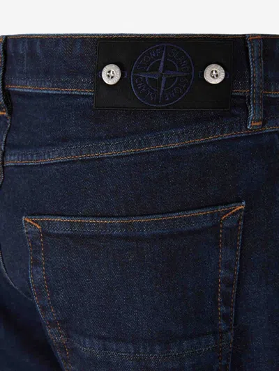 Stone Island Denim Flared Jeans In Blue