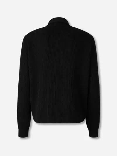 Herno Zip Cashmere Cardigan In Black