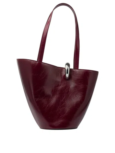 Jacquemus Women Burgundy The Medium Bambola Bucket Bag In Red