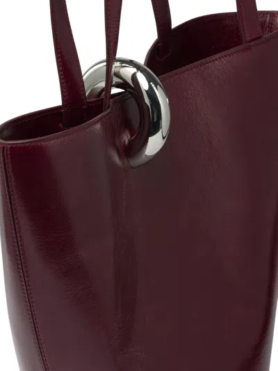 Jacquemus Women Burgundy The Medium Bambola Bucket Bag In Red