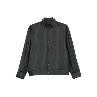 Aya Muse Pinstriped Bomber Jacket In Gray