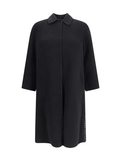 Fabiana Filippi Soft Wool And Cashmere Double Coat In Black
