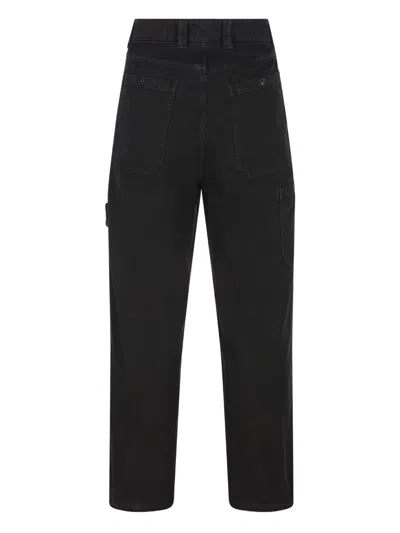 Stone Island Trousers Blue And Green In Black
