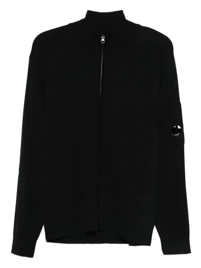 C.p. Company Knitwear Cardigan In Re Wool Clothing In Black