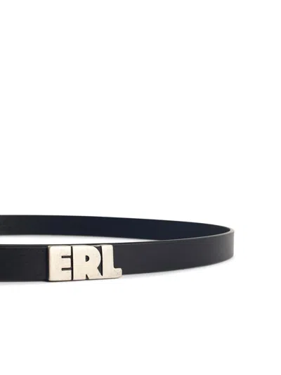 Erl Adjustable Leather Belt For Versatile Styling In Black