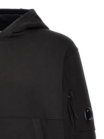 C.p. Company Sweatshirts Sweat Hooded In Diagonal Raised Fleece Clothing In Black
