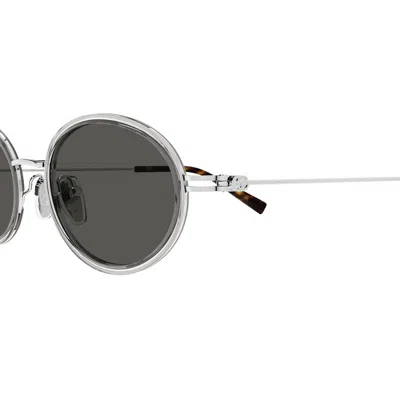 Gucci Gg1980s Linea Emblem 005 Grey Silver Grey Sunglasses In Brown
