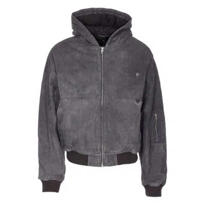 Represent Mens Washed Black Hooded Padded Stretch-cotton Jacket Xs In Black