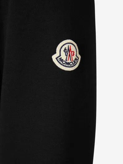 Moncler Hooded Zipper Sweatshirt In Black