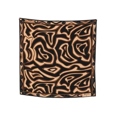 Pucci Abstract Pattern Square Scarf In Lightweight Fabric In Black