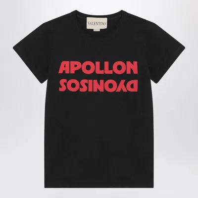 Valentino Apollon Dionysos Graphic Print Crew Neck T-shirt In Black