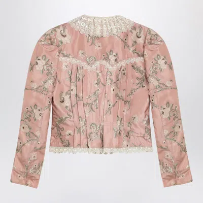 Chloé Baroque Silk-blend Taffeta Jacket With Floral Jacquard Women In Pink