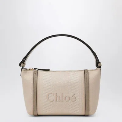 Chloé Carry Bag In Pink Beige Striped Canvas Women In Pink