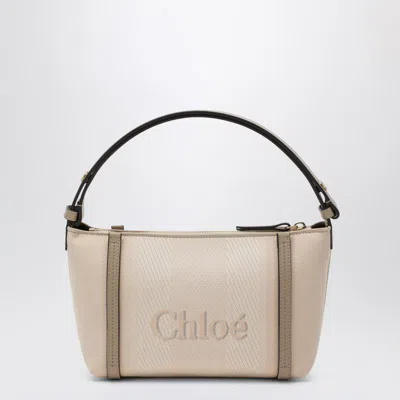 Chloé Carry Bag In Pink Beige Striped Canvas Women In Pink