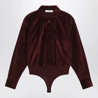 Max Mara Cherry-colored Velvet Shirt-body In Red