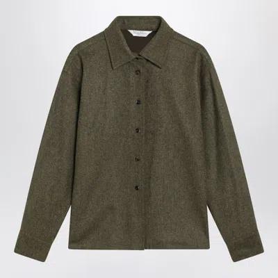 Max Mara Moss Shirt In Felt In Green