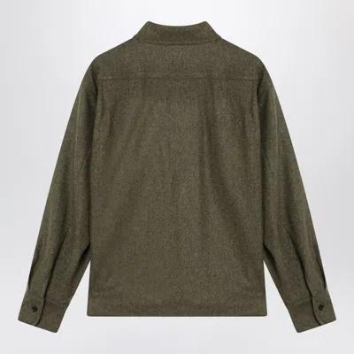 Max Mara Moss Shirt In Felt In Green