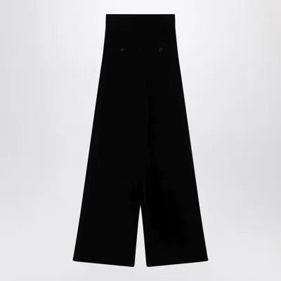 Max Mara Trousers In Shaved Velvet In Black