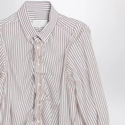 Maison Margiela Striped Layered Tulle Shirt In Multi